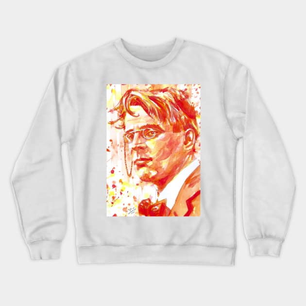 W. B. YEATS - watercolor portrait .1 Crewneck Sweatshirt by lautir